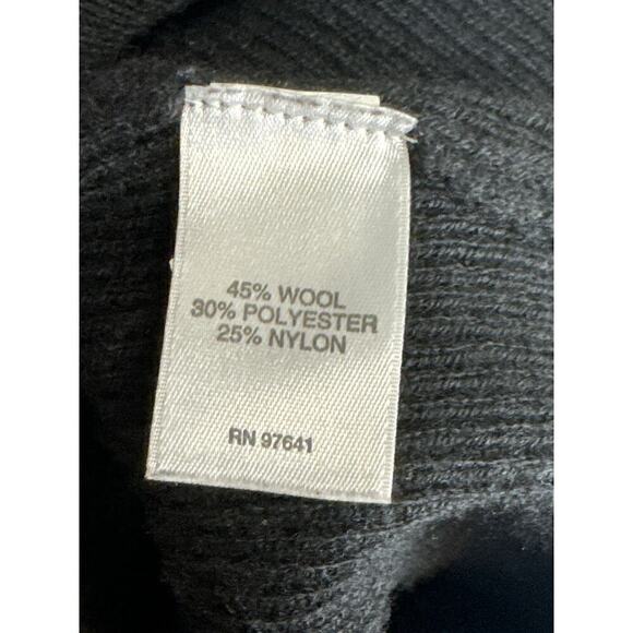 J. Jill Black Wool Blend Topper Hooded Open Cardigan Sweater Size S - Picture 5 of 7